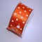 Banda decor saten cu buline 3.8cmx25y portocaliu/alb