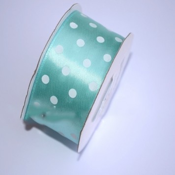 Banda decor saten cu buline 3.8cmx25y verde menta