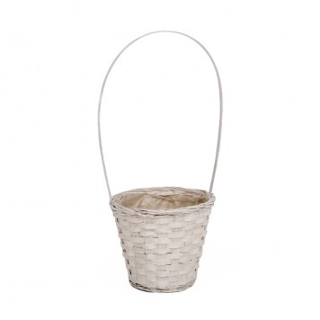 Cos Bambus Cu Toarta Alb 16x14/39cm