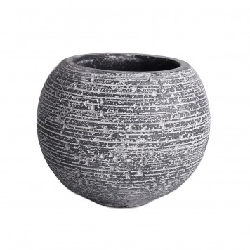 Bol piatra rotund 15x12.5cm gri