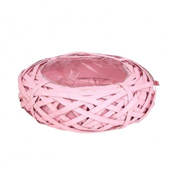 Bol din nuiele 15x7.5cm roz