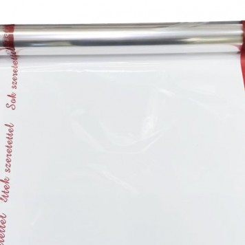 Folie sul transparent 50cmx10m bordeaux "Sok szeretettel"