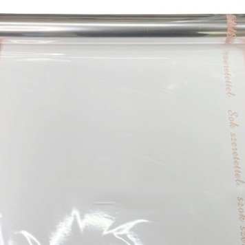 Folie sul transparent 50cmx10m roz pudra "Sok szeretettel"