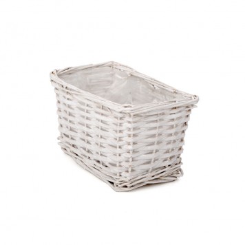 Bol din nuiele 18.5x11.5x11cm alb