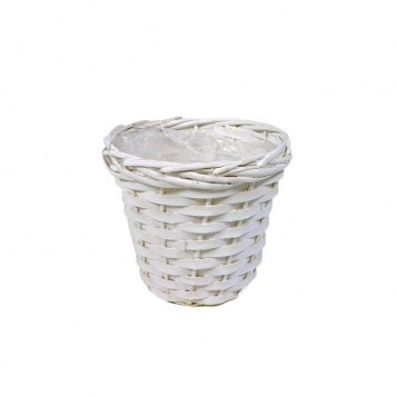 Bol din nuiele 14.5x13.5cm alb