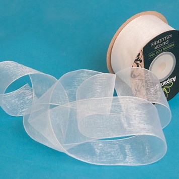 Banda decor organza 3,8cmx25m alb