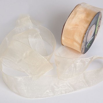 Banda decor organza 3,8cmx25m crem