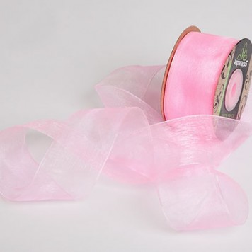 Banda decor organza 3,8cmx25m  roz
