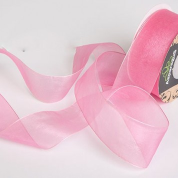 Banda decor organza 3,8cmx25m pink
