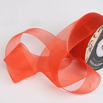 Banda decor organza 3,8cmx25m coral