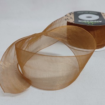 Banda decor organza 3,8cmx25m  maro