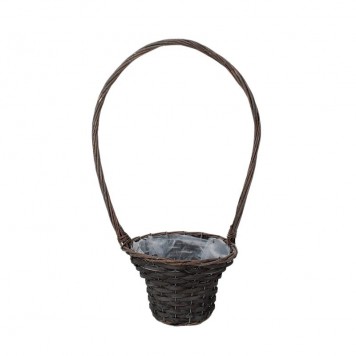 Cos din nuiele cu toarta gri 24.5x16/60cm
