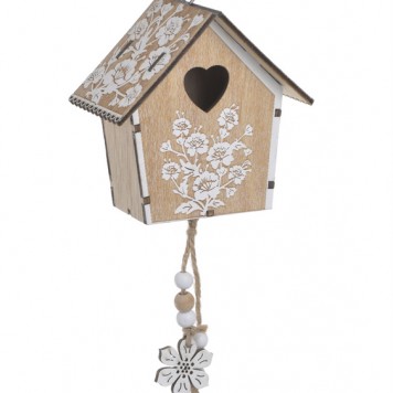 Casuta din lemn de agatat 9x6cm natur