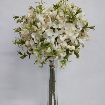 Buchet hortensie cu glitter 37cm crem