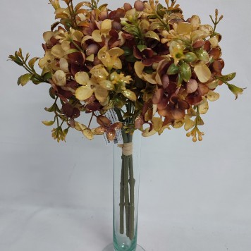 Buchet hortensie cu glitter 37cm ruginiu