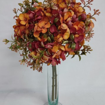 Buchet hortensie cu glitter 37cm portocaliu