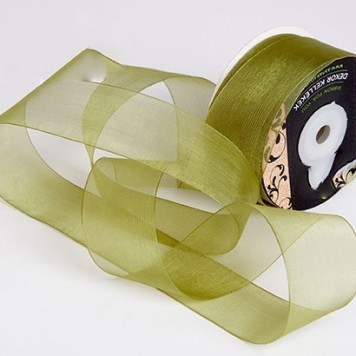 Banda decor organza 3,8cmx25m verde