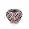 Bol rotund din nuiele 20/14x15cm gri-alb
