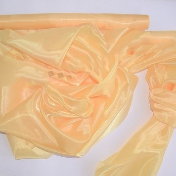 Organza saten 47cmx10m galben vintage