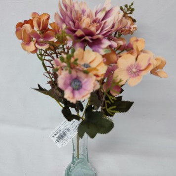 Buchet dalie + hortensii H:32cm nalba