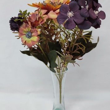 Buchet dalie + hortensii H:32cm bordeaux