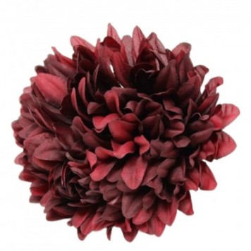 Cap crizanteme 18cm S/6 bordeaux