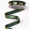 Banda decor saten 16mmx20m cu brad verde inchis