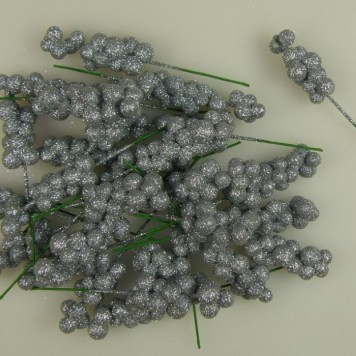 Pick coacaze 4cm S/65 argintiu cu glitter