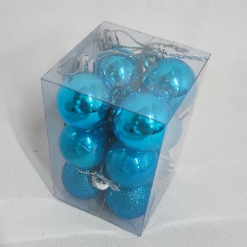 Glob plastic 3cm S/12 albastru