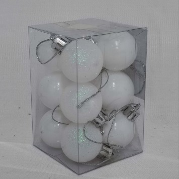 Glob plastic 3cm S/12 alb