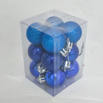 Glob plastic 3cm S/12 albastru inchis