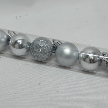 Glob 3cm S/12 argintiu