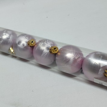 Glob de craciun 4cm s/12 roz deschis