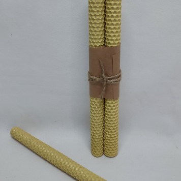 Lumanare conice din ceara naturala 27x1.9cm vanilie