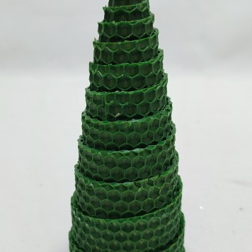 Lumanare tip brad din ceara naturala 13x4.5cm verde