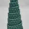 Lumanare tip brad din ceara naturala 13x4.5cm albastru pstel