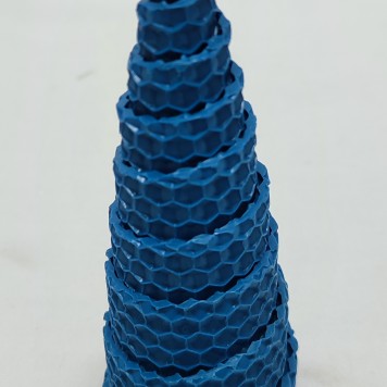 Lumanare tip brad din ceara naturala 13x4.5cm albastru inchis