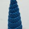 Lumanare tip brad din ceara naturala 13x4.5cm albastru inchis