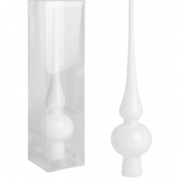Varf brad din sticla 25.3cm alb