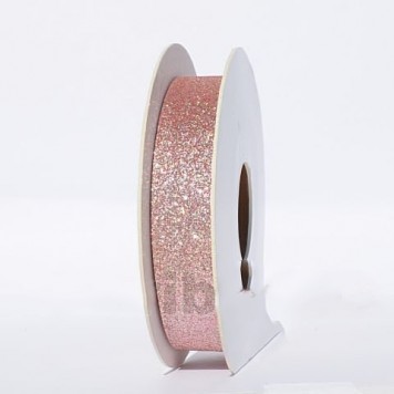 Banda decor 16mmx10m cu glitter roz pudra