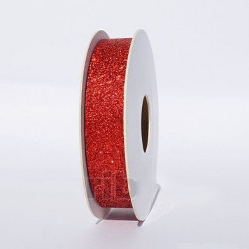 Banda decor 16mmx10m cu glitter rosu
