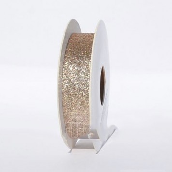 Banda decor 16mmx10m cu glitter sampanie