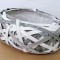 Cuib oval din nuiele 21x29x8cm gri alb