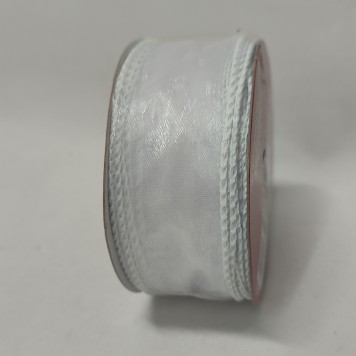 Banda decor organza 38mmx10m alb