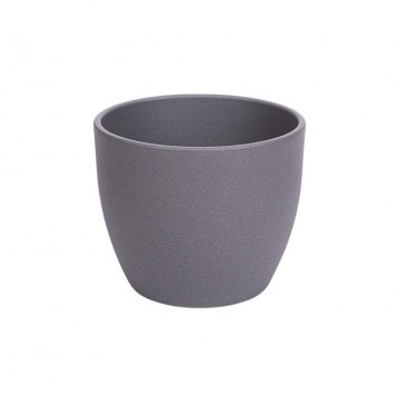Vas ceramic Base structur 22cm gri mat