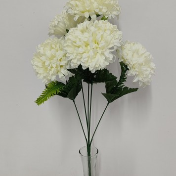 Buchet crizanteme x5 H:45cm crem