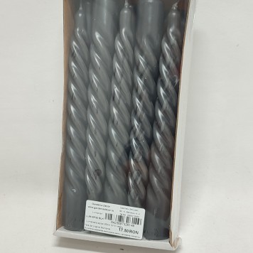 Lumanare spiral 20cm S/10 negru