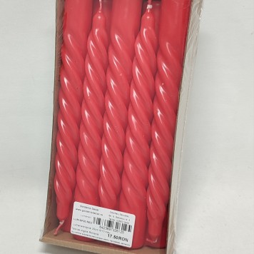 Lumanare spiral 20cm S/10 rosu