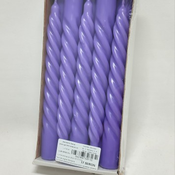 Lumanare spiral 20cm S/10 mov
