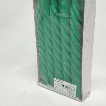 Lumanare spiral 20cm S/10 verde